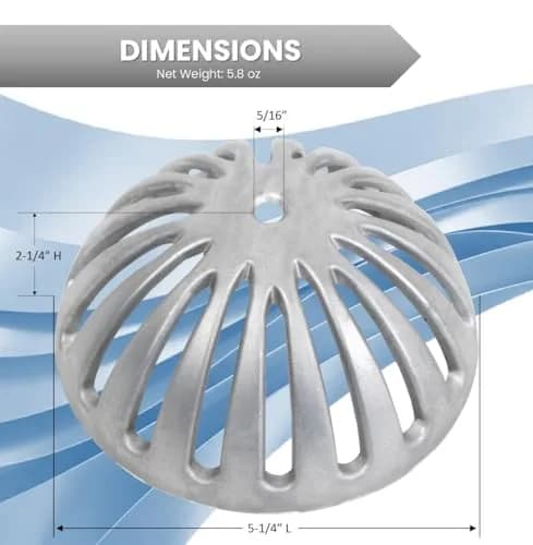 Leyso Heavy Duty Aluminum Dome Floor Drain Cover and Drain Strainer 5-1/4" | Durable Outdoor Drain Cover for Restaurant & Home thumbnail 2