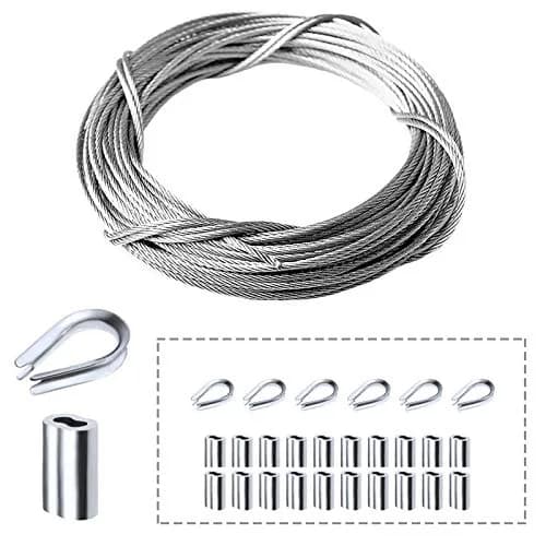 Amadget 316 Stainless Steel Cable for Railing 1/16" x 33 Feet | Marine Grade, Heavy Gauge, Weather Resistant thumbnail 1
