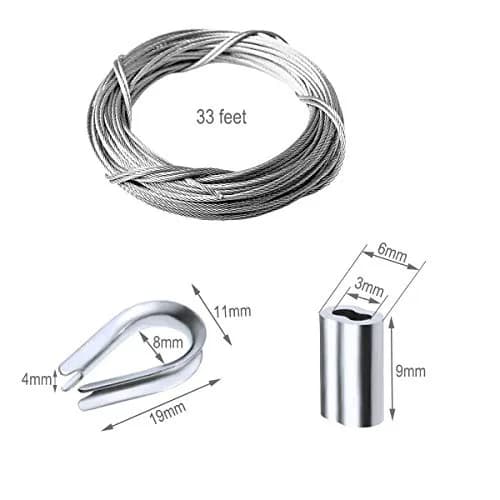 Amadget 316 Stainless Steel Cable for Railing 1/16" x 33 Feet | Marine Grade, Heavy Gauge, Weather Resistant thumbnail 2