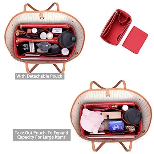 ZTUJO Purse Organizer Felt Bag Insert for Speedy, Neverfull, Graceful | 5 Sizes, Red thumbnail 4