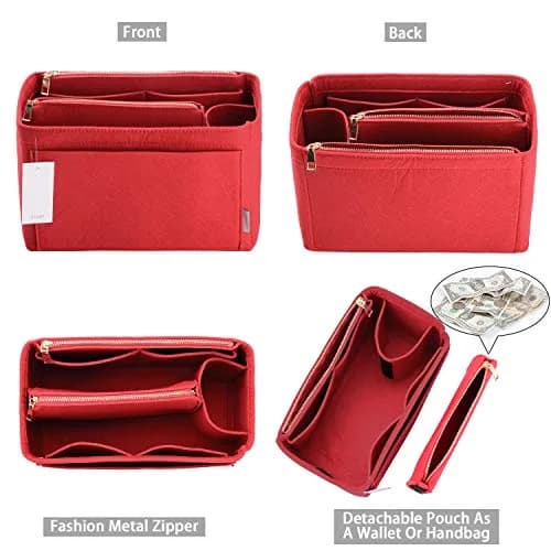 ZTUJO Purse Organizer Felt Bag Insert for Speedy, Neverfull, Graceful | 5 Sizes, Red thumbnail 2