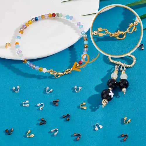 PH PandaHall Jewelry Wire Guardians 240 pcs 6 Colors Brass Wire Protectors | Horseshoe Shape for Jewelry DIY thumbnail 5
