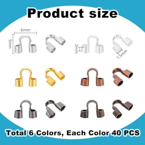 PH PandaHall Jewelry Wire Guardians 240 pcs 6 Colors Brass Wire Protectors | Horseshoe Shape for Jewelry DIY thumbnail 2