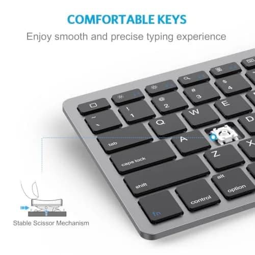 OMOTON Wireless Keyboard for iPad, iPad Pro, Air, Mini | Compact Ultra Slim Size & Bluetooth thumbnail 6