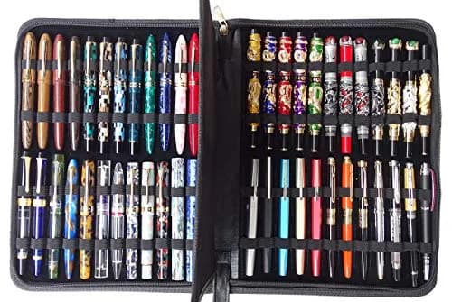 erofa 48 Fountain Pen Case PU Leather, Rollerball Pen Display Holder Bag 33cm (12.99in) | Organizes 48 Pens Securely thumbnail 6
