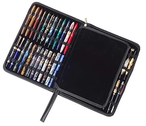 erofa 48 Fountain Pen Case PU Leather, Rollerball Pen Display Holder Bag 33cm (12.99in) | Organizes 48 Pens Securely thumbnail 1