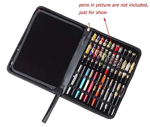 erofa 48 Fountain Pen Case PU Leather, Rollerball Pen Display Holder Bag 33cm (12.99in) | Organizes 48 Pens Securely thumbnail 2
