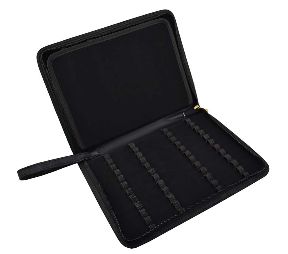 erofa Black-PU Leather 48 Slot Fountain Pen Case Holder Bag - view 3
