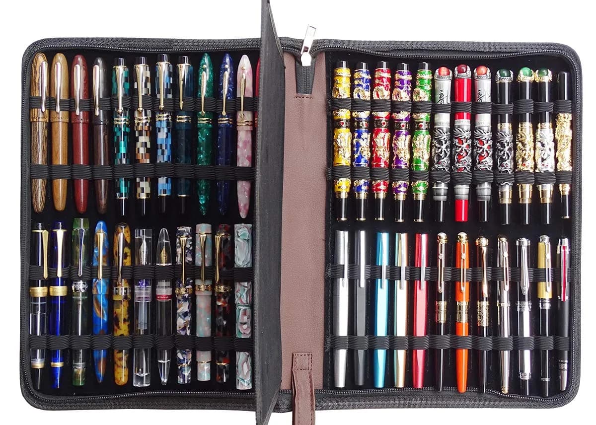 erofa 48 Fountain Pen Case, Rollerball Pen Holder Bag Pouch 33cm (12.99in) | Organizes Pens for Students & Professionals - view 5