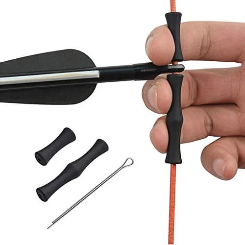 EOUS Black Archery Recurve Bow Finger Guards with Nocking Points | 0.9 inch (1 Finger) & 1.8 inch (2 Finger) - main product image