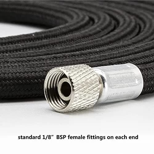 JOYABEST 6ft (1.8m) Braided Airbrush Hose Kit with 3 Adapters | Universal 1/8" BSP Connections & NPT/Badger/Paasche Conversion thumbnail 7