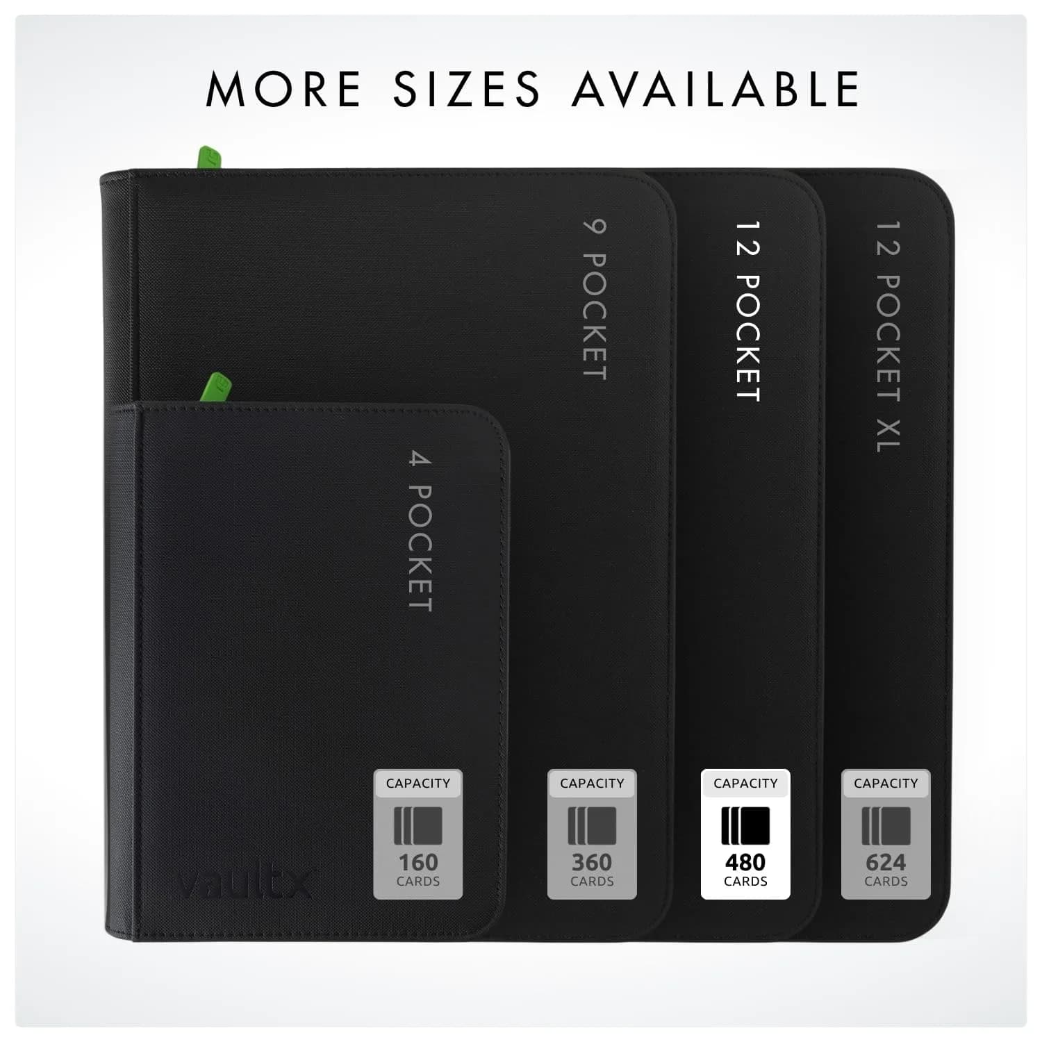 Vault X 12 Pocket Zip Trading Card Binder 480 Cards Exo-Tec Black | Holds 480 Cards - view 7
