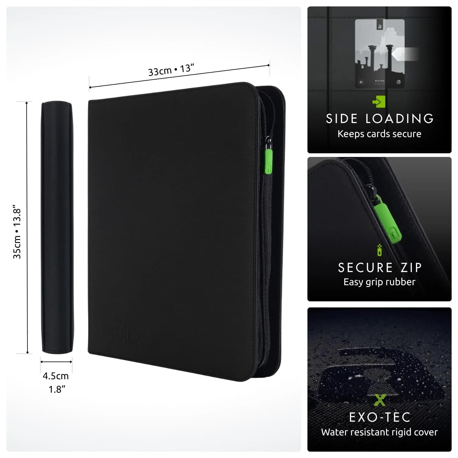 Vault X 12 Pocket Zip Binder, 480 Cards, Exo-Tec Material, 20 Pages, Purple | Premium Card Storage for Collectors - view 2