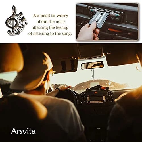 arsvita Car Audio aux Cassette Adapter and Type C to 3.5mm Aux Jack, Compatible for Google, Samsung, Xiaomi, Huawei Devices - White | Vintage Car Music Accessory thumbnail 8
