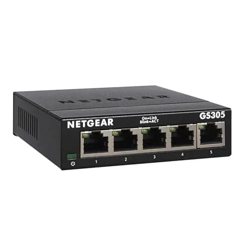 NETGEAR 5-Port Gigabit Ethernet Unmanaged Network Switch (GS305) | 5 Gbps Ports, Rugged Metal Case, Plug & Play, Silent Operation thumbnail 1