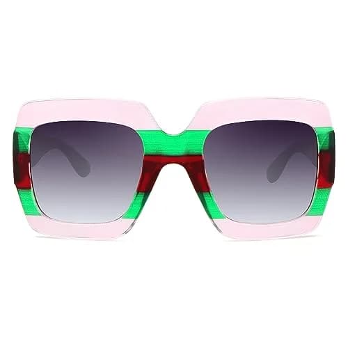 STORYCOAST Oversized Square Sunglasses for Women - UV400 Big Frame Lightweight Shades, Retro Wide Frame for Beach & Party thumbnail 1
