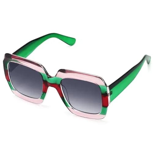 STORYCOAST Oversized Square Sunglasses for Women - UV400 Big Frame Lightweight Shades, Retro Wide Frame for Beach & Party thumbnail 3