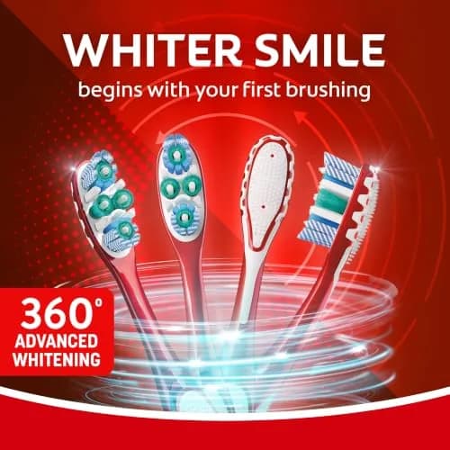 Colgate 360 Advanced Whitening Medium Bristle Toothbrush, 2 Count Pack - view 4