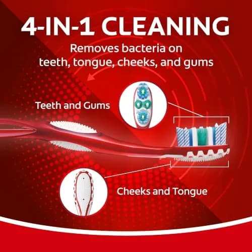 Colgate 360 Advanced Whitening Toothbrush Medium Bristles 2-Pack | Whitens Teeth & Cleans Whole Mouth thumbnail 7