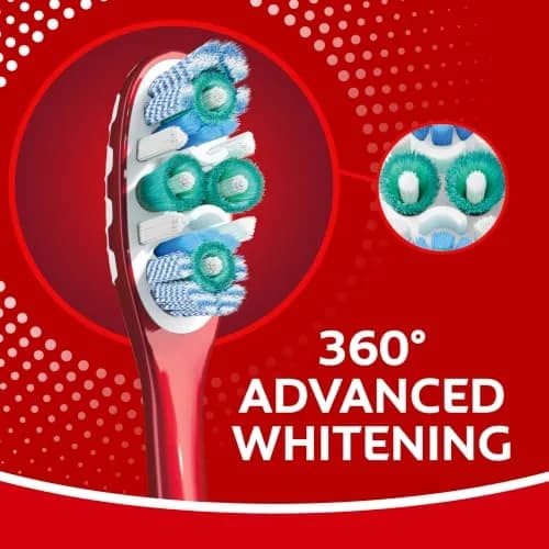 Colgate 360 Advanced Whitening Medium Bristle Toothbrush, 2 Count Pack - view 3
