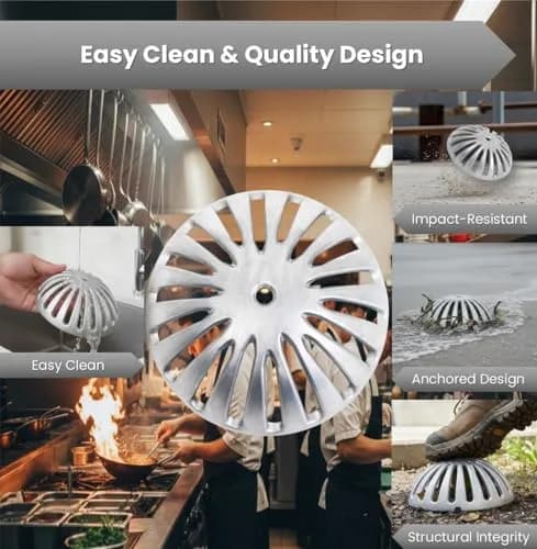 Leyso Heavy Duty Aluminum Dome Floor Drain Cover and Drain Strainer 5-1/4" | Commercial-Grade Outdoor Drain Cover thumbnail 6
