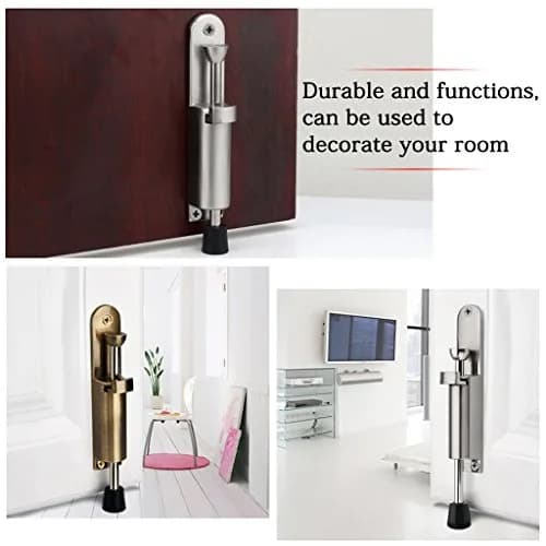 Sumnacon Kickdown Door Stop Silver | Stainless Steel Easy Step Door Stopper with Rubber Foot thumbnail 2