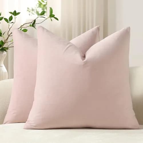 DEZENE Throw Pillow Covers 18x18 | Velvet Square Modern Home Decor (70-120 chars) thumbnail 1