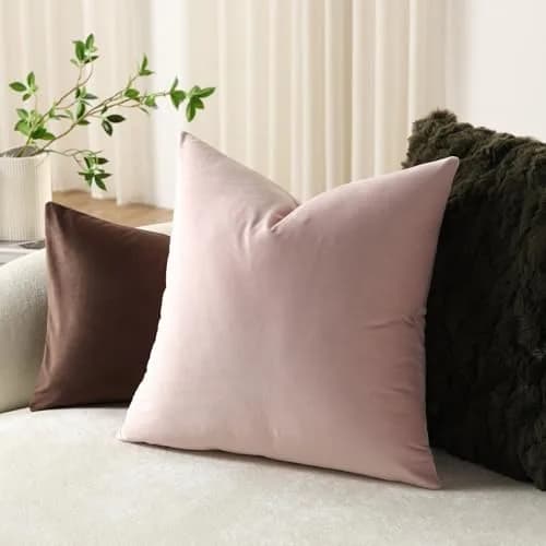 DEZENE Throw Pillow Covers 18x18 | Velvet Square Modern Home Decor (70-120 chars) thumbnail 4