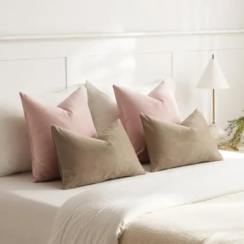 DEZENE Throw Pillow Covers 18x18 | Velvet Square Modern Home Decor (70-120 chars) thumbnail 5
