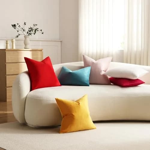 DEZENE Throw Pillow Covers 18x18 | Velvet Square Modern Home Decor (70-120 chars) thumbnail 7