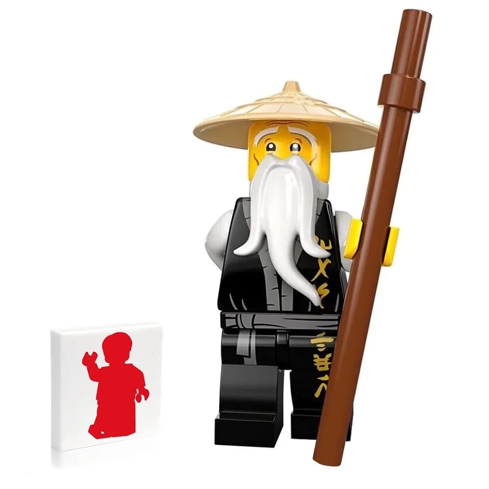 LEGO NINJAGO Minifigure Master Sensei Wu with Brown Staff 70670 | Authentic LEGO Toy for Kids & Collectors — Black