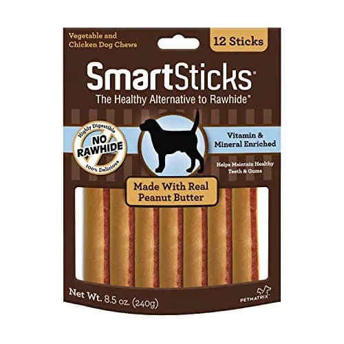 SmartBones SmartSticks Peanut Butter Dog Treats 8.5 oz | Rawhide-Free, Easy to Digest, Maintains Teeth thumbnail 1