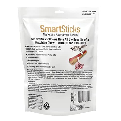 SmartBones SmartSticks Peanut Butter Dog Treats 8.5 oz | Rawhide-Free, Easy to Digest, Maintains Teeth thumbnail 5