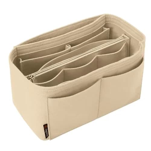 OMYSTYLE Beige X-Large Felt Tote Bag Organizer Insert with 13 Pockets | 34cm x 17cm x 18cm - main product image