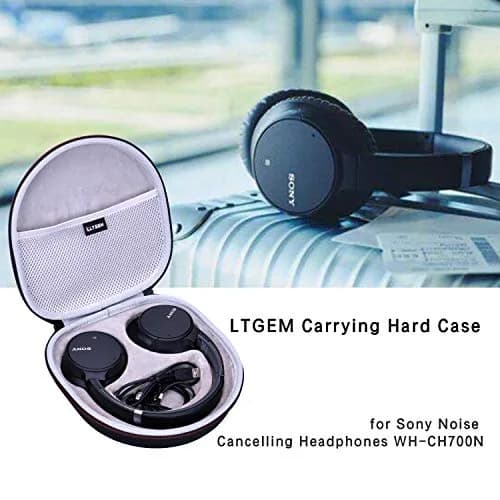 L LTGEM Case for Sony WH-CH720N/WH-CH520 Noise Canceling Wireless Headphones Gray | Hard Travel Cover 9"L thumbnail 2