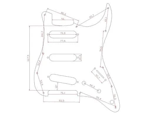 KAISH Aged White Loaded Electric Guitar Pickguard with Wilkinson Pickups | USA/Mexico FD Stratocaster Compatible thumbnail 6