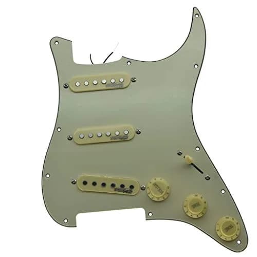 KAISH Aged White Loaded Electric Guitar Pickguard with Wilkinson Pickups | USA/Mexico FD Stratocaster Compatible thumbnail 2