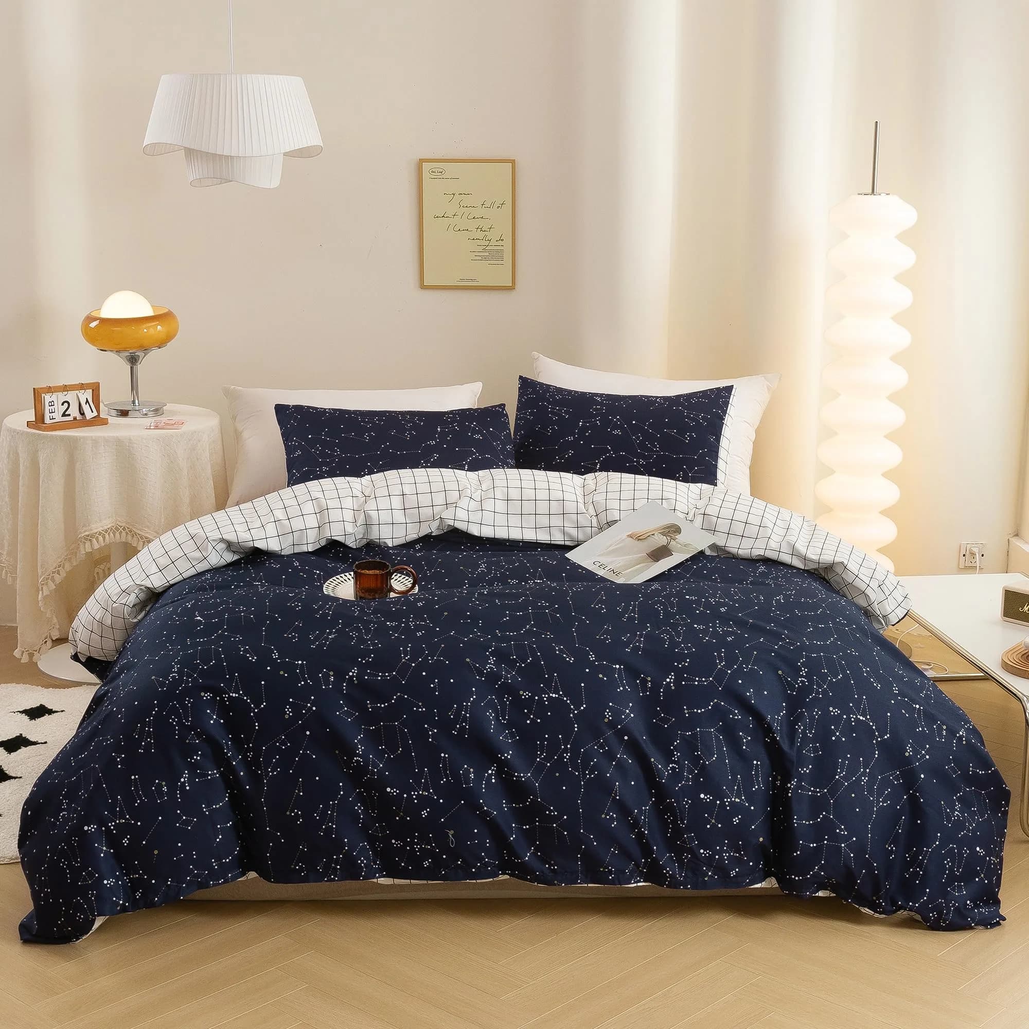 ECOCOTT Queen Duvet Cover Set 100% Cotton | Breathable & Soft Bedding for Sensitive Skin