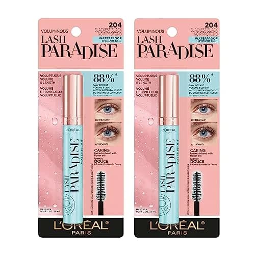 L'Oreal Paris Voluminous Lash Paradise Waterproof Mascara, Black, 0.25 Fl Oz (Pack of 2) | Voluptuous Volume & Intense Length thumbnail 8