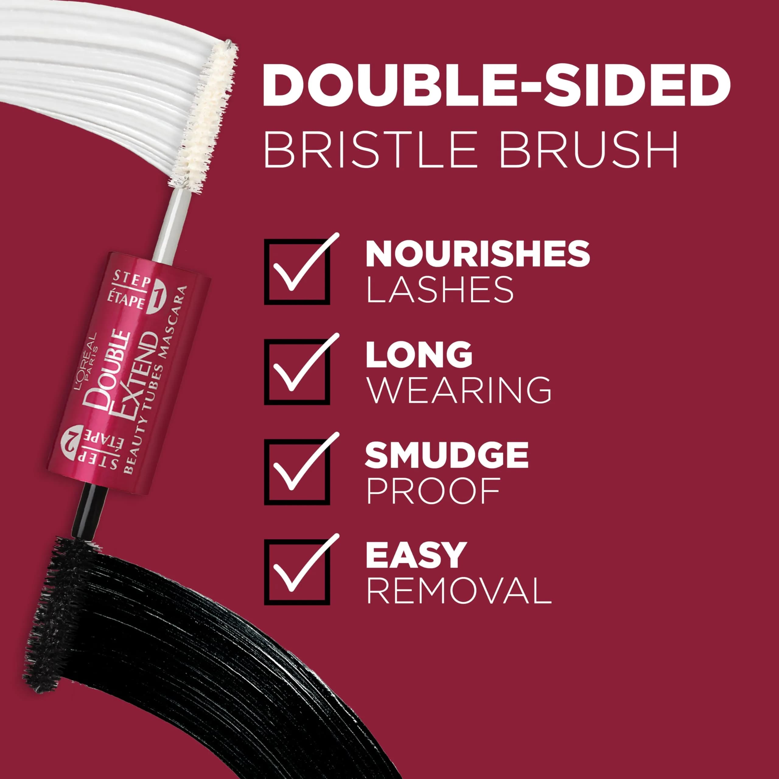 L'Oreal Paris Double Extend Tubing Mascara, Blackest Black, Pack of 2 (0.16 Fl Oz Each) - view 4