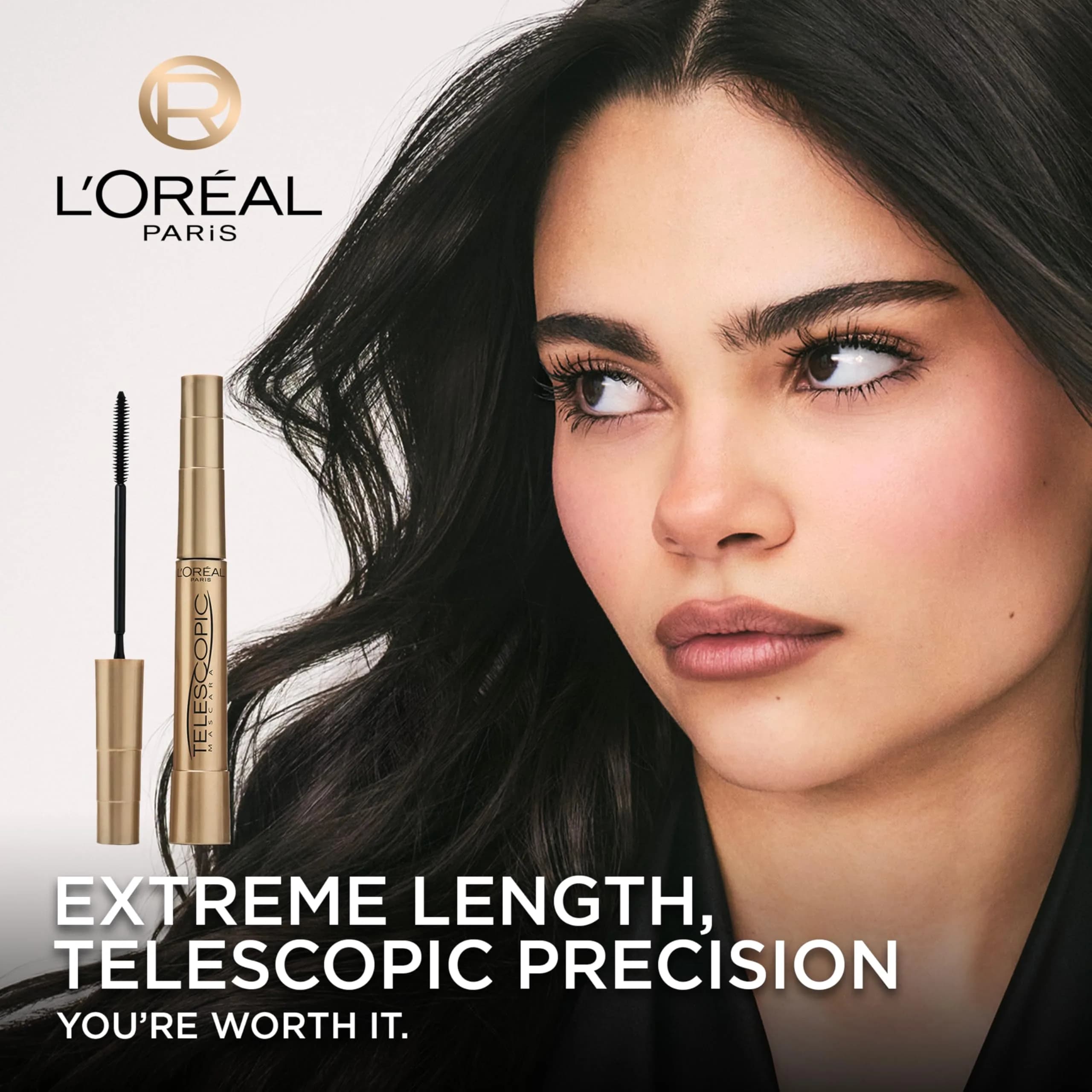 L'Oreal Paris Original Telescopic Mascara, Washable Blackest Black, 0.27 Fl Oz (0.54 Fl Oz Total) | Separates Lashes for Intense Length - view 2