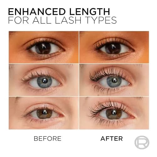 L'Oreal Paris Original Telescopic Mascara, Washable Blackest Black, 0.27 Fl Oz (0.54 Fl Oz Total) | Separates Lashes for Intense Length thumbnail 3