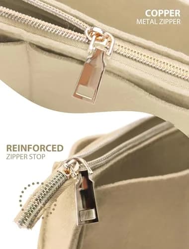 OMYSTYLE Beige Large Felt Tote Bag Organizer Insert with 13 Pockets | 30cm x 16cm x 17cm - view 3