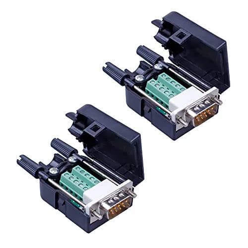 ANMBEST DB9 Solderless RS232 Serial to 9-Pin Male Adapter 2-Pack | Easy Wiring for Industrial Instrumentation thumbnail 1