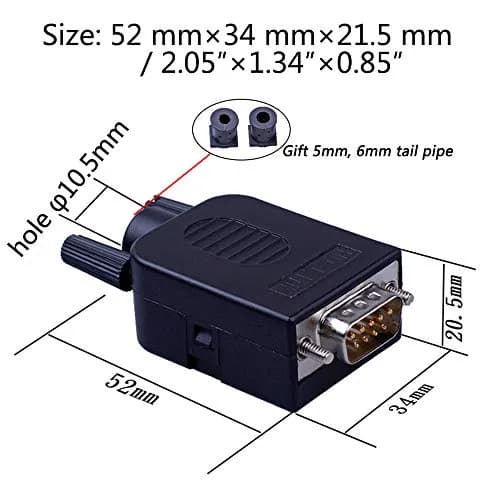 ANMBEST DB9 Solderless RS232 Serial to 9-Pin Male Adapter 2-Pack | Easy Wiring for Industrial Instrumentation thumbnail 2