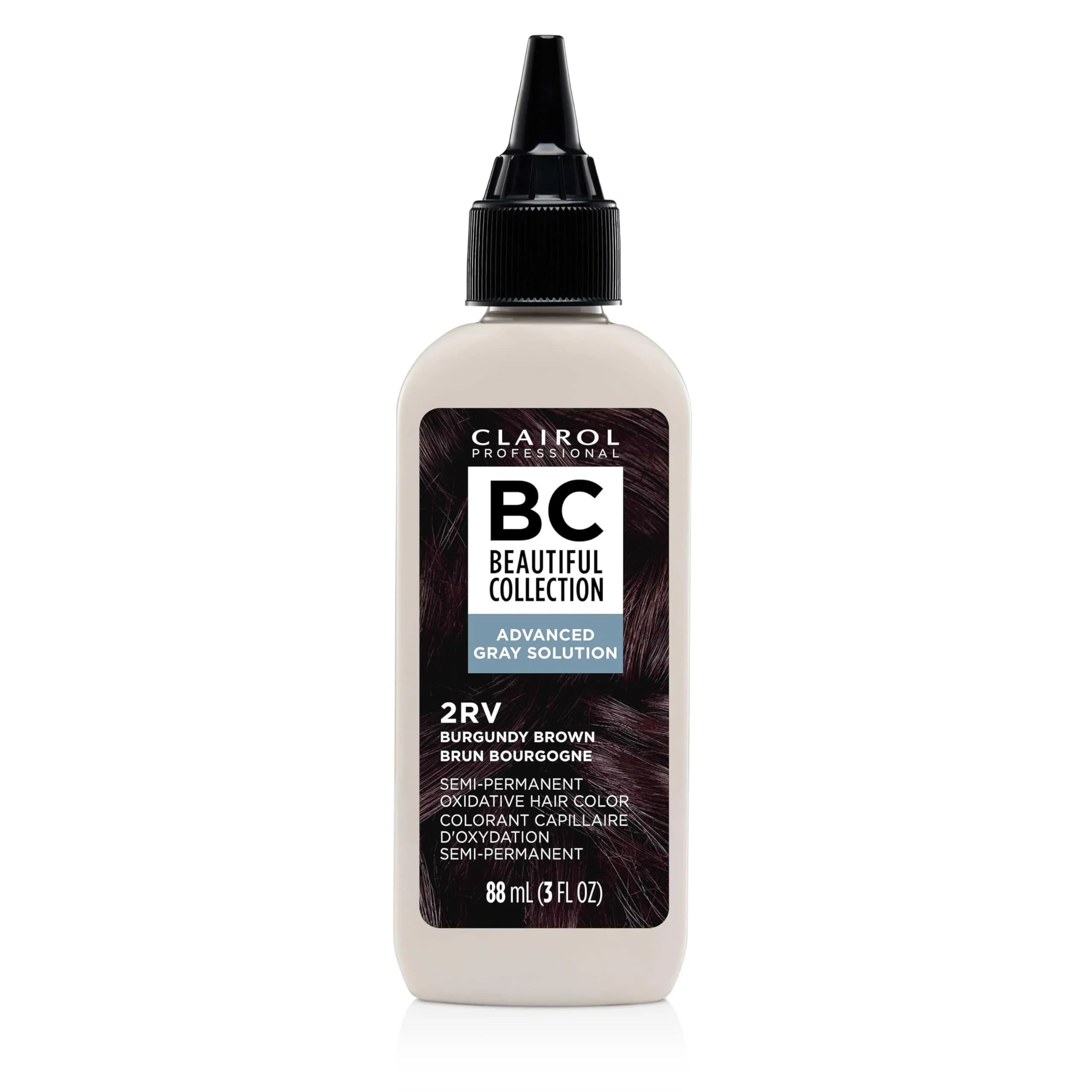 Clairol Professional Beautiful Collection Advanced Gray Solutions 3 Fl Oz | Zero Damage Gray Coverage — 2rv Burgundy Brown