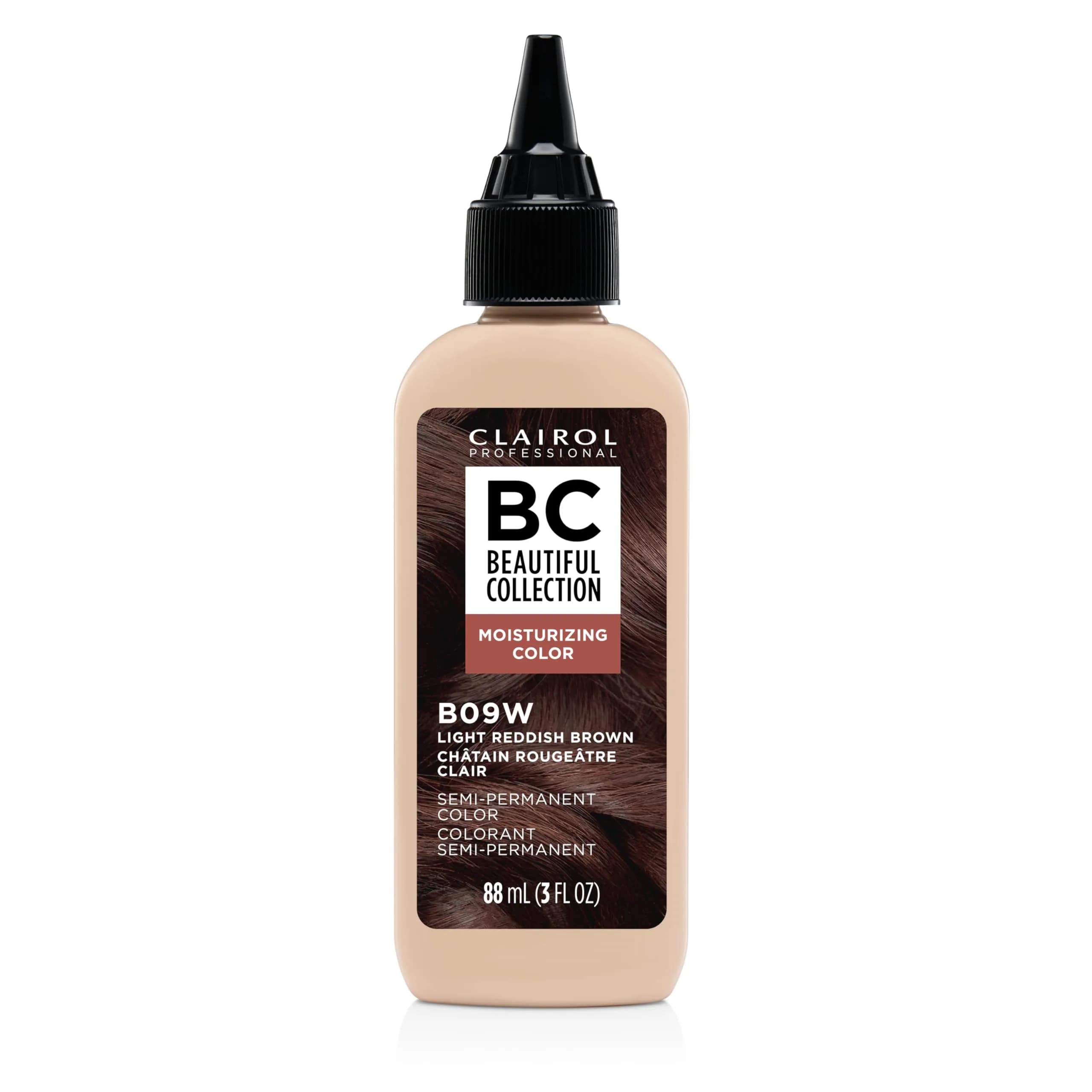 Clairol Professional Beautiful Collection Semi-Permanent Hair Color 3 Fl Oz | Natural Shine & Fade Resistance — 09W Light Reddish Brown
