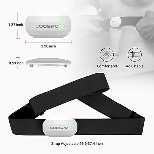 CooSpo H808S Heart Rate Monitor Chest Strap | ANT+ BLE HR Monitor, IP67 Waterproof, 300H Battery Life thumbnail 4
