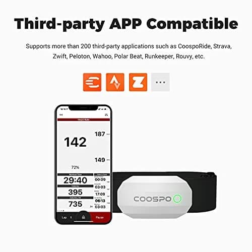 CooSpo H808S Heart Rate Monitor Chest Strap | ANT+ BLE HR Monitor, IP67 Waterproof, 300H Battery Life thumbnail 5