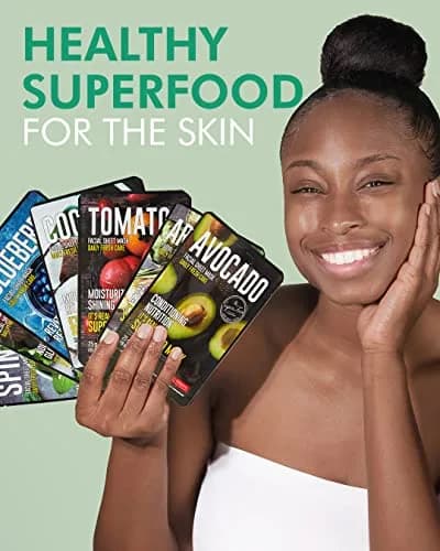 DERMAL Super Food Face Masks 12 Pack | Hydrating & Nourishing Sheet Masks for All Skin Types thumbnail 2